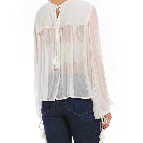 Free People Retro Sheer Blouse - Picture 4 of 7